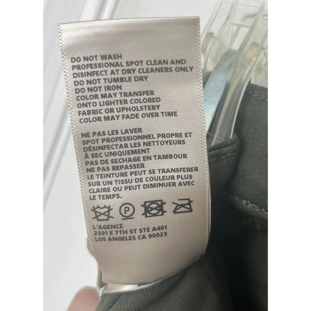 L'Agence NWT Marguerite High Rise Coated Skinny Jeans Size 26 in Ivy Green